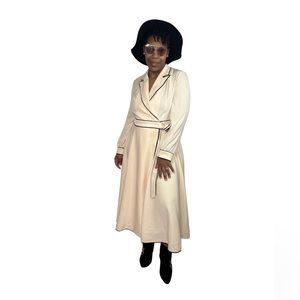 Maryling Dress Wrap Long Sleeve Midi Contrast Piping